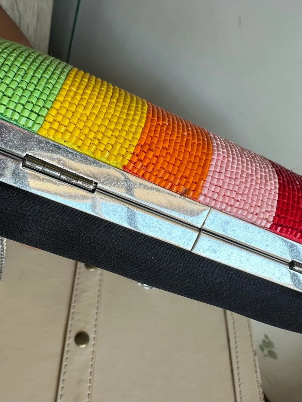 Alice + Olivia x FriendsWithYou Rainbow Beaded Cloud Clutch Bag Rare